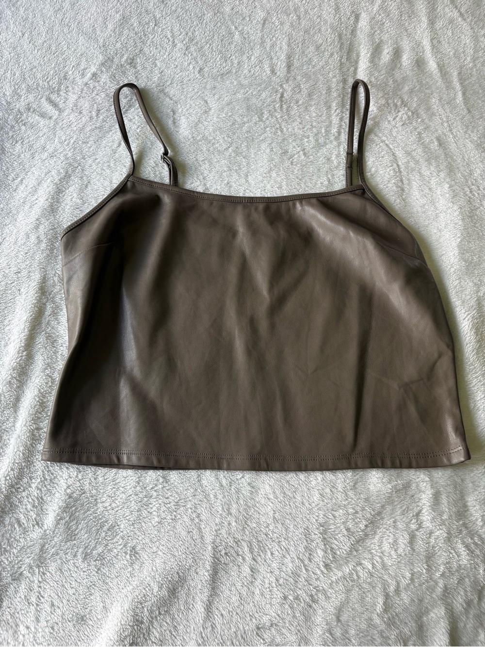 Forever 21 Brown Faux Leather Spaghetti Strap Camisole